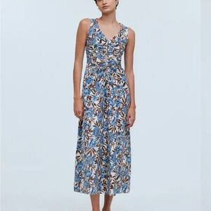 Madewell Floral Maxi Dress - Blue and Brown
